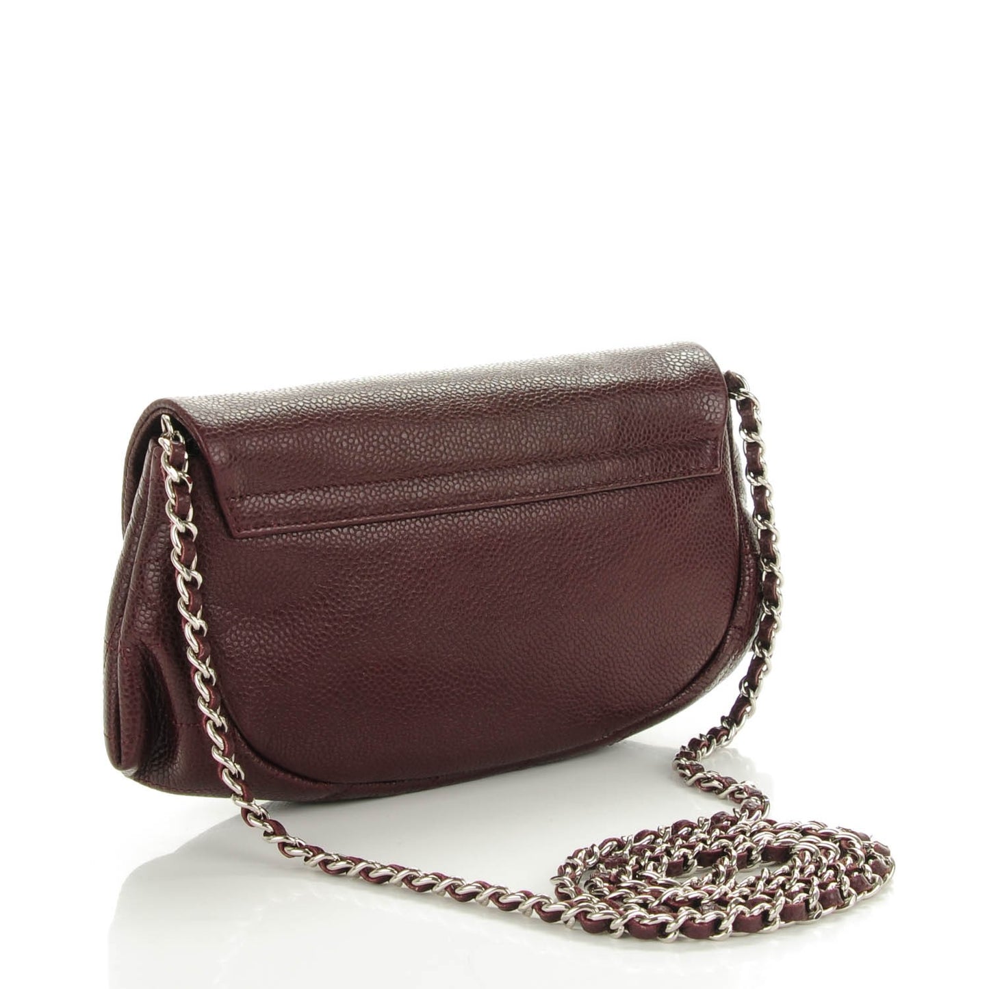 Caviar Half Moon Wallet On Chain WOC Bordeaux