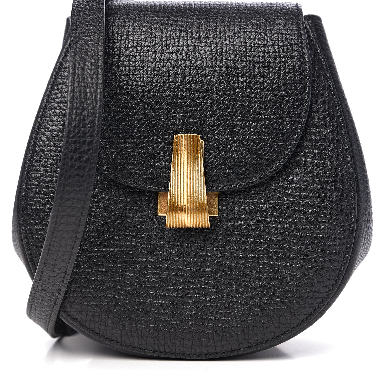 Bottega Veneta Palmellato Calfskin Rounded Belt Bag Black 9 of 9
