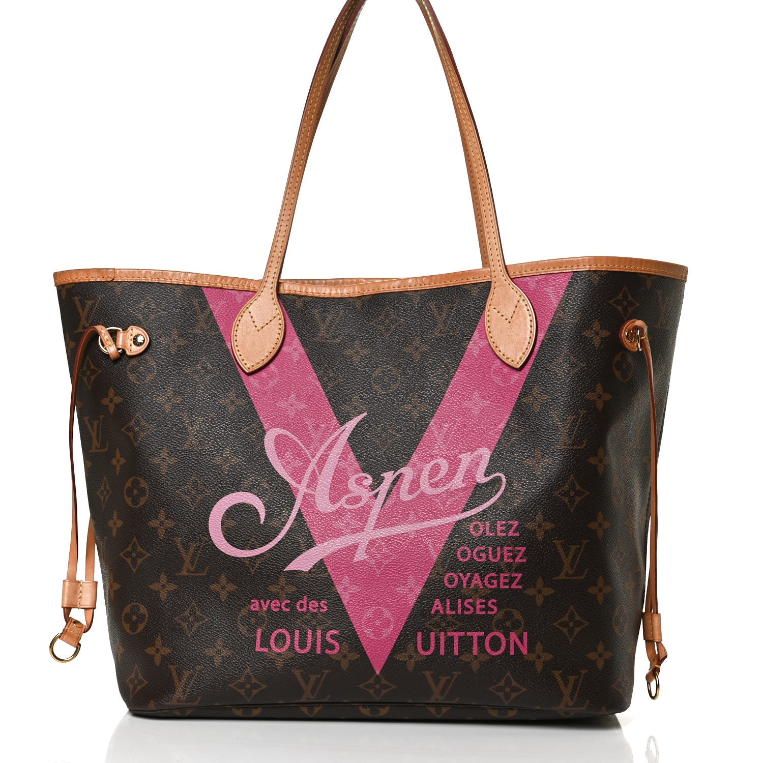 Louis Vuitton Monogram Aspen V Neverfull MM Hot Pink 9 of 13