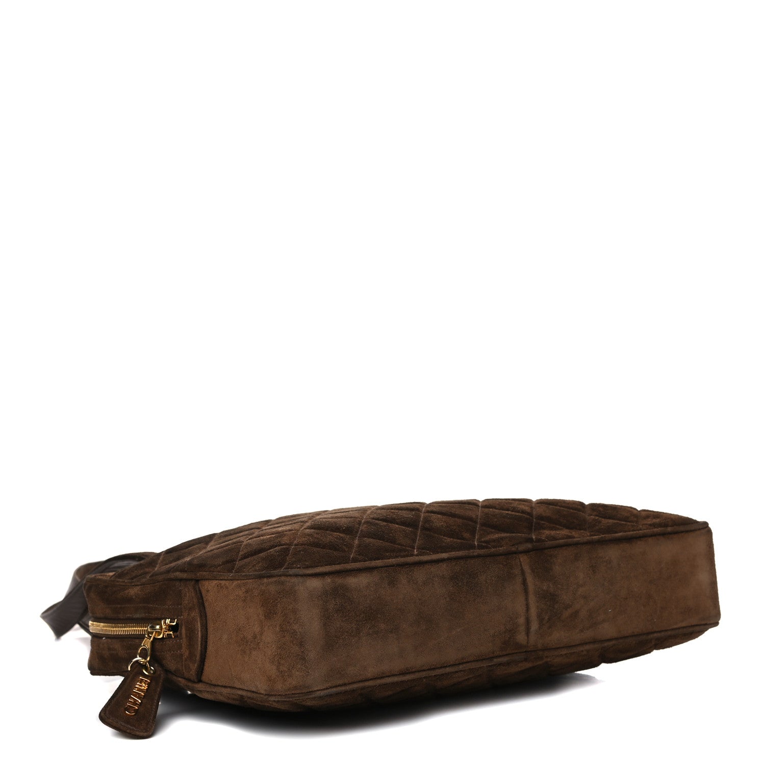 Chanel Suede Quilted Shoulder Bag Brown 3 of 17