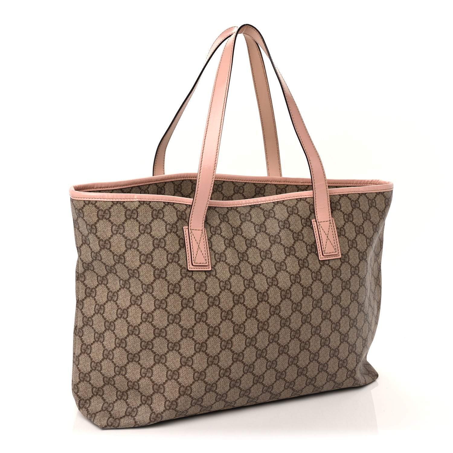 Gucci GG Supreme Monogram Medium Zippered Shopping Tote Pink 2 of 8