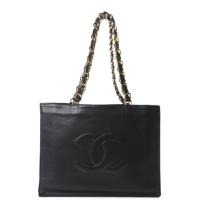 Chanel Lambskin CC Tote Black 1 of 10