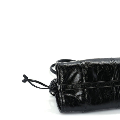 Prada Glossy Calfskin Triangle Medium Bonnie Shoulder Bag Black 7 of 8
