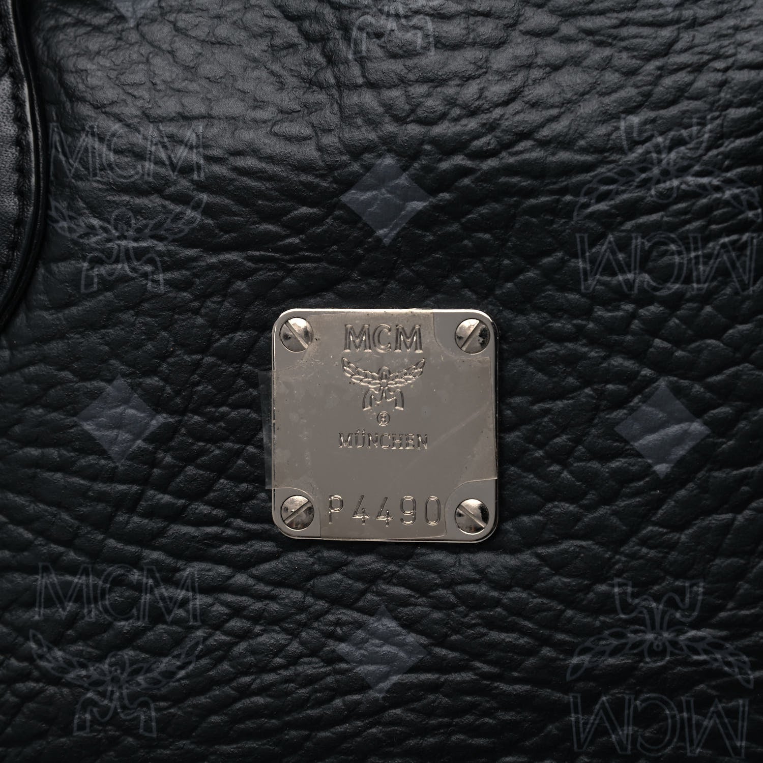 MCM Visetos Dog Bone Shopper Tote Black 6 of 6