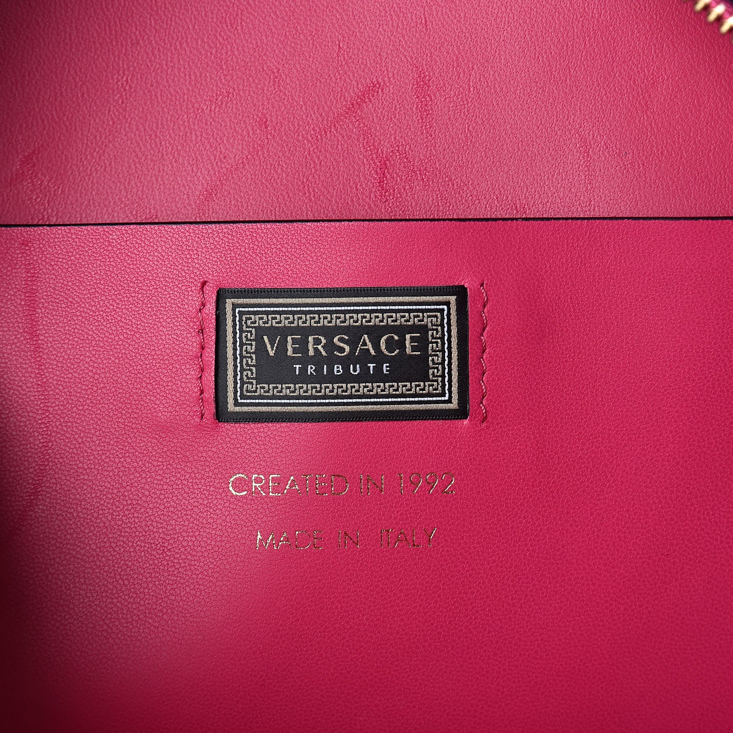 Versace Calfskin Medallion Tribute Bowling Bag Pink 6 of 9