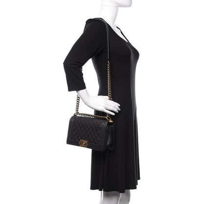 Chanel Caviar Quilted Medium Boy Flap Black 2 of 10