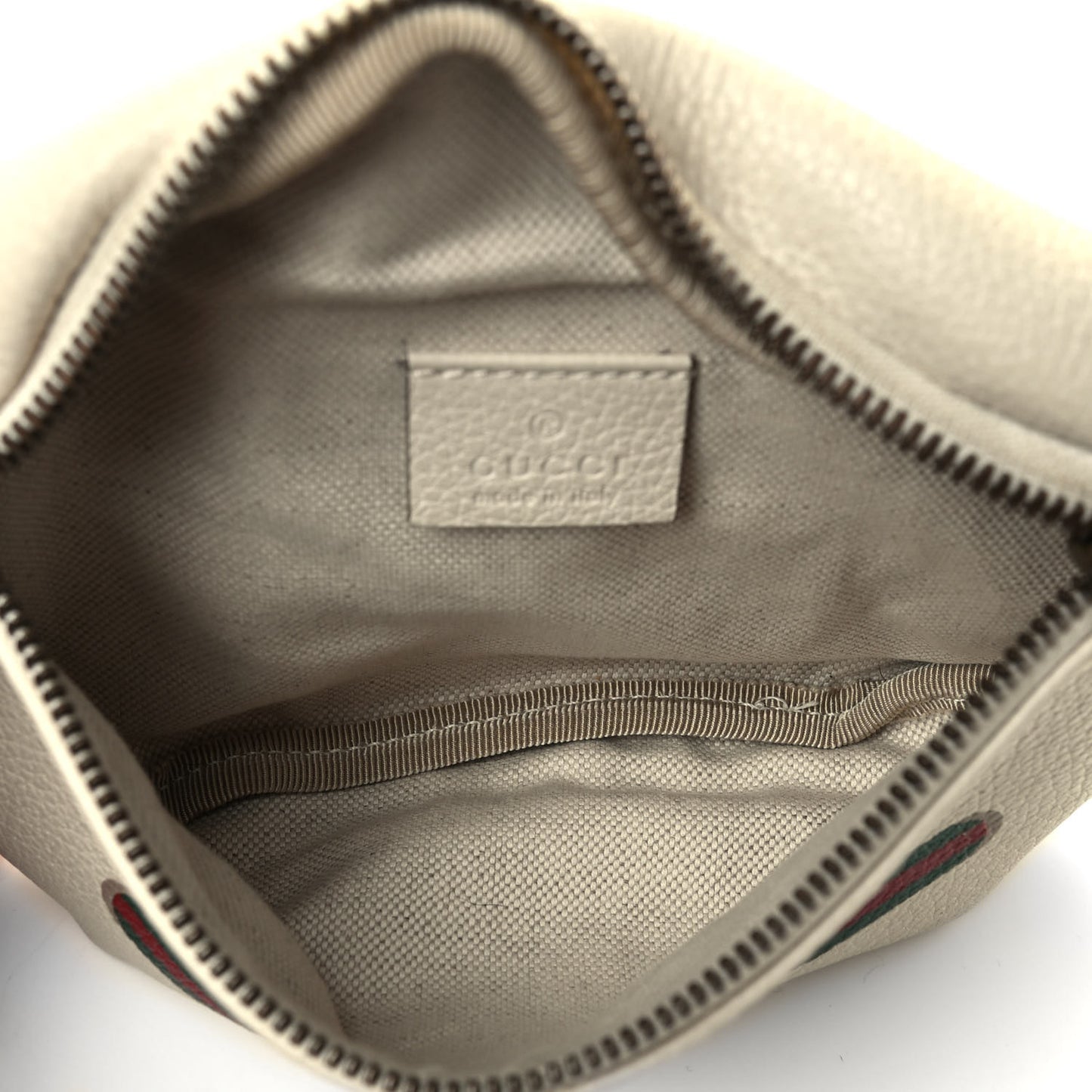 Grained Calfskin Small Logo Belt Bag White