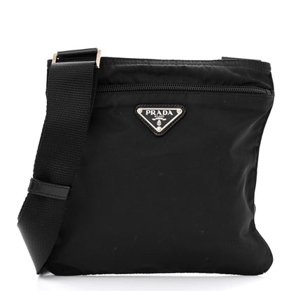 Prada Nylon Flat Messenger Bag Black 1 of 10