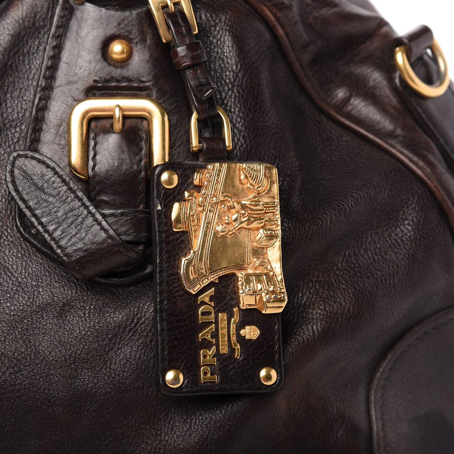 Glace Calf Large Dome Satchel Moro