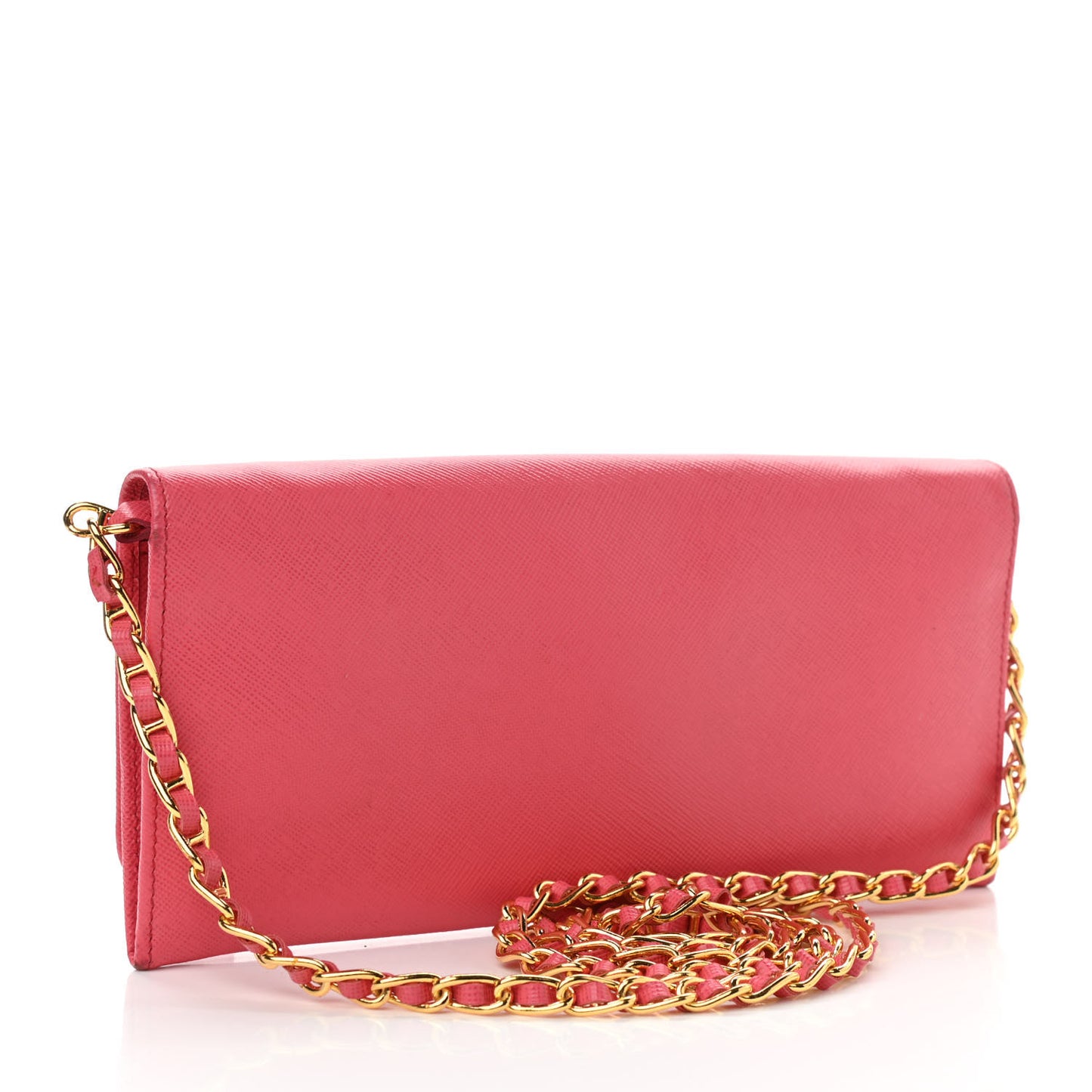 Saffiano Metal Oro Chain Wallet Peonia
