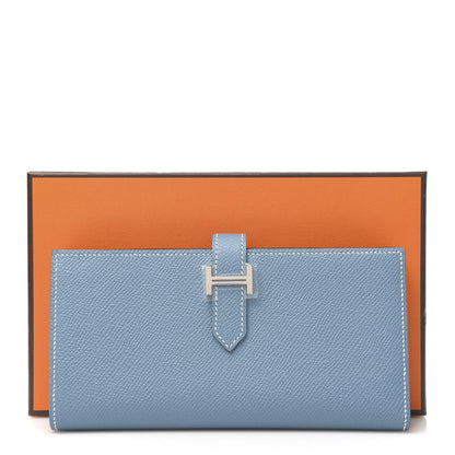 Hermes Epsom Bearn Gusset Wallet Blue Jean 7 of 7