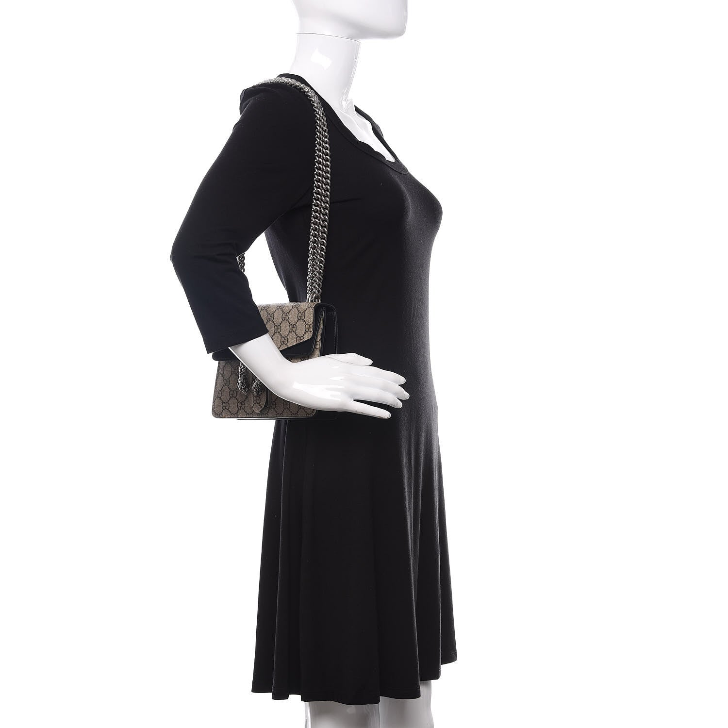 Gucci GG Supreme Monogram Mini Dionysus Shoulder Bag Black 3 of 13