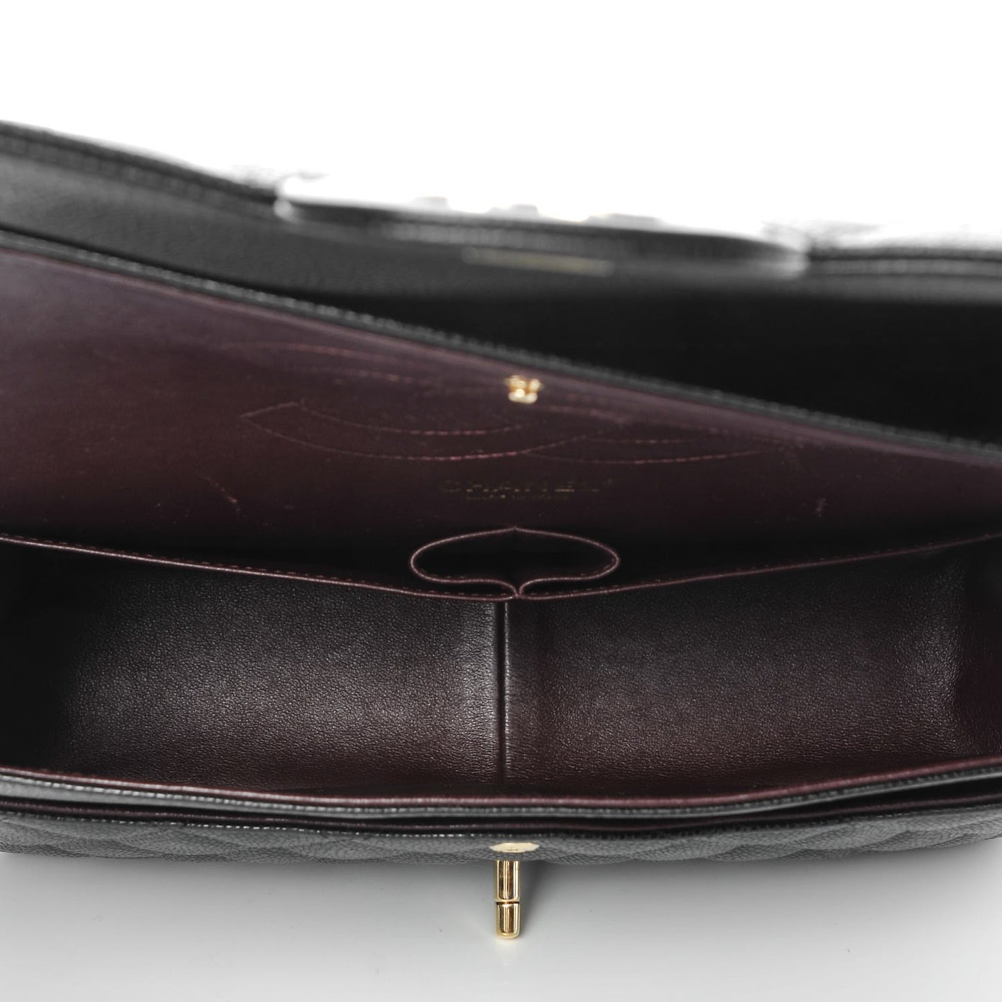 Caviar Quilted Jumbo Double Flap Black