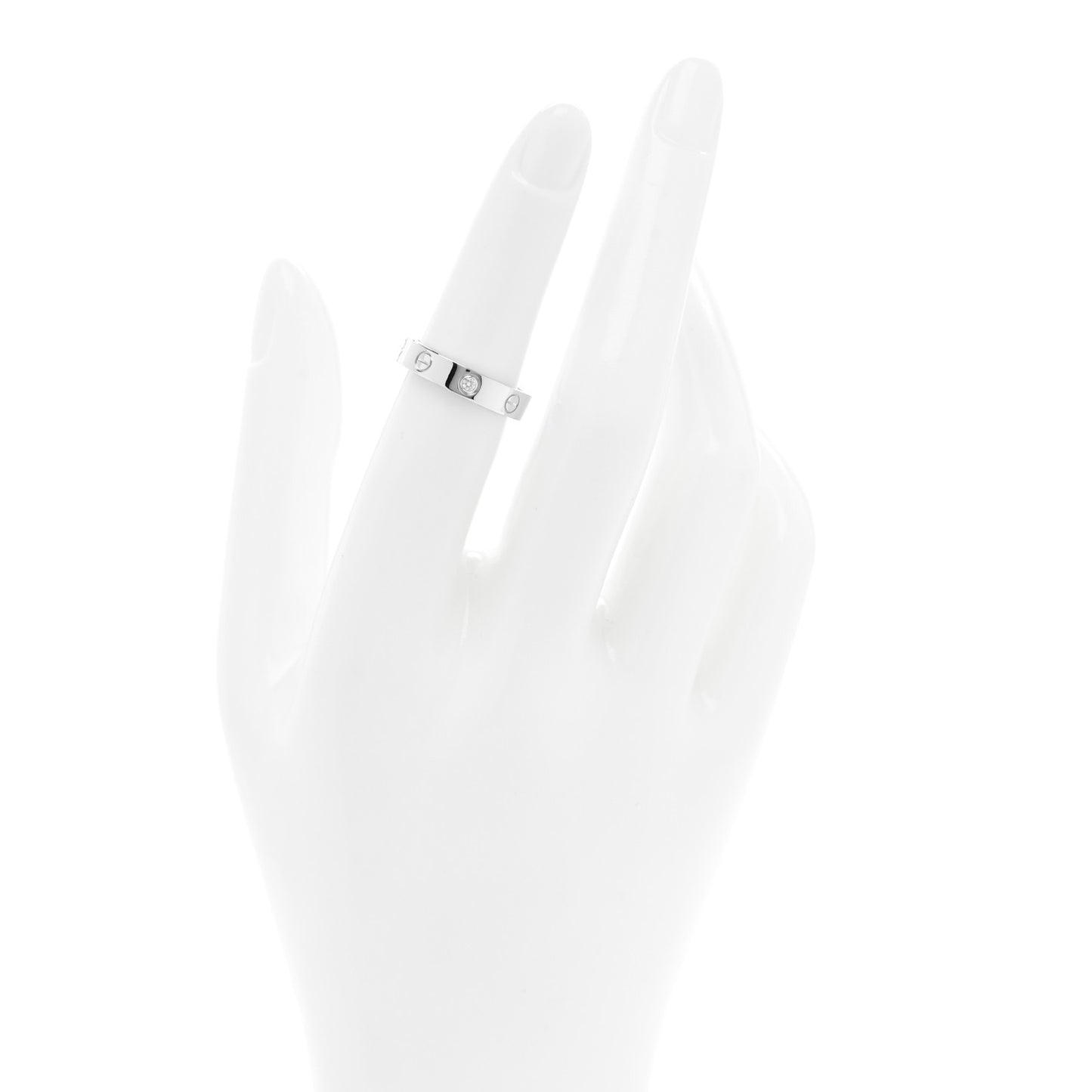 18K White Gold Diamond 4mm LOVE Wedding Band Ring 51 5.75