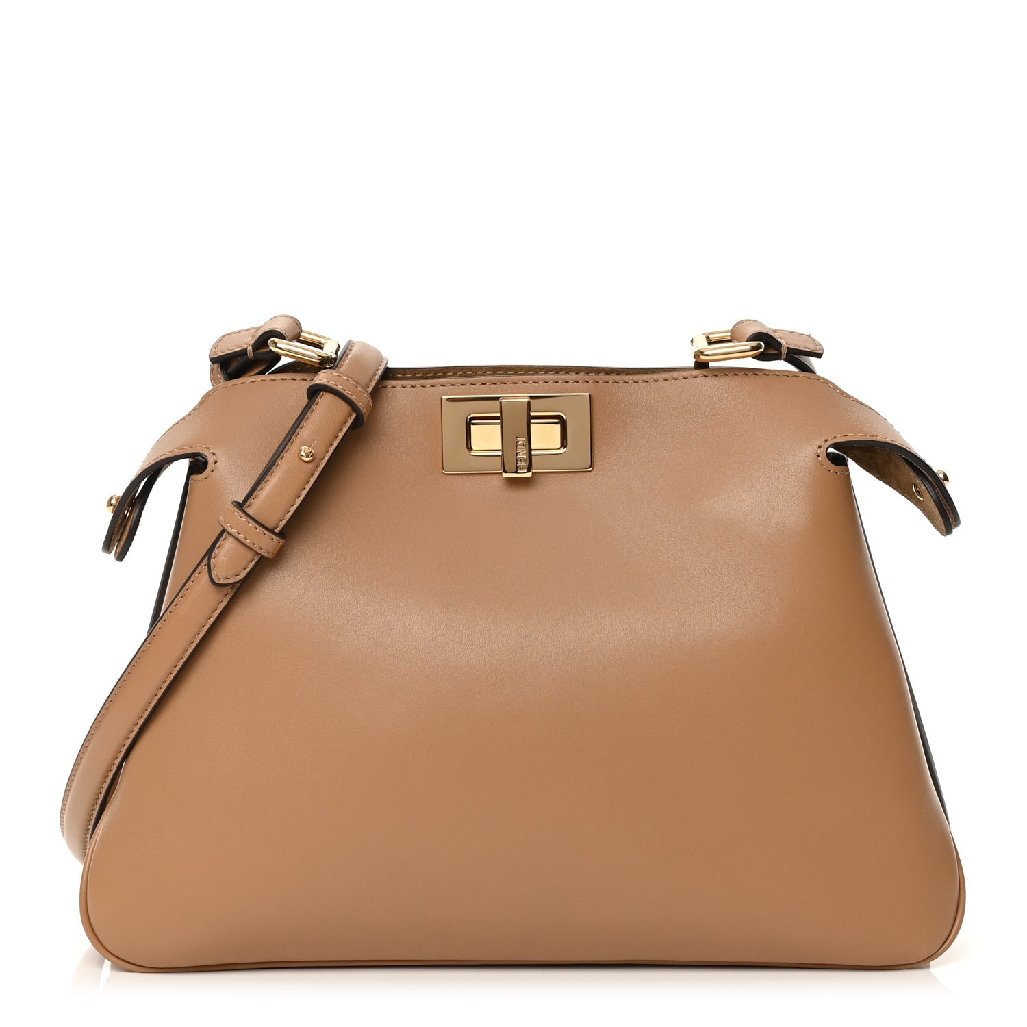 Fendi Vitello Small Soft Peekaboo Cappuccino 1 of 9