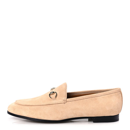 Gucci Suede Horsebit Womens Jordaan Loafers 39 Pink Sand 1 of 9