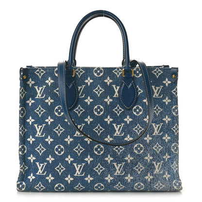 Louis Vuitton Monogram Jacquard Denim Onthego MM Bleu 1 of 9