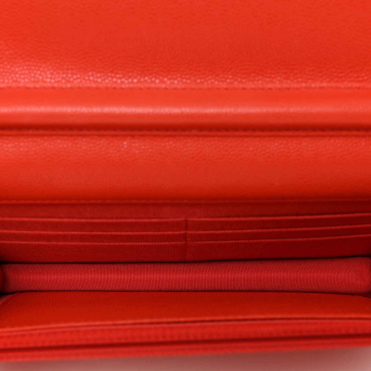 Caviar Quilted Wallet on Chain WOC Orange