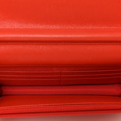 Chanel Caviar Quilted Wallet on Chain WOC Orange 5 of 12