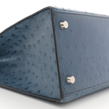 Hermes Ostrich Kelly Sellier 28 Bleu Roi 9 of 14