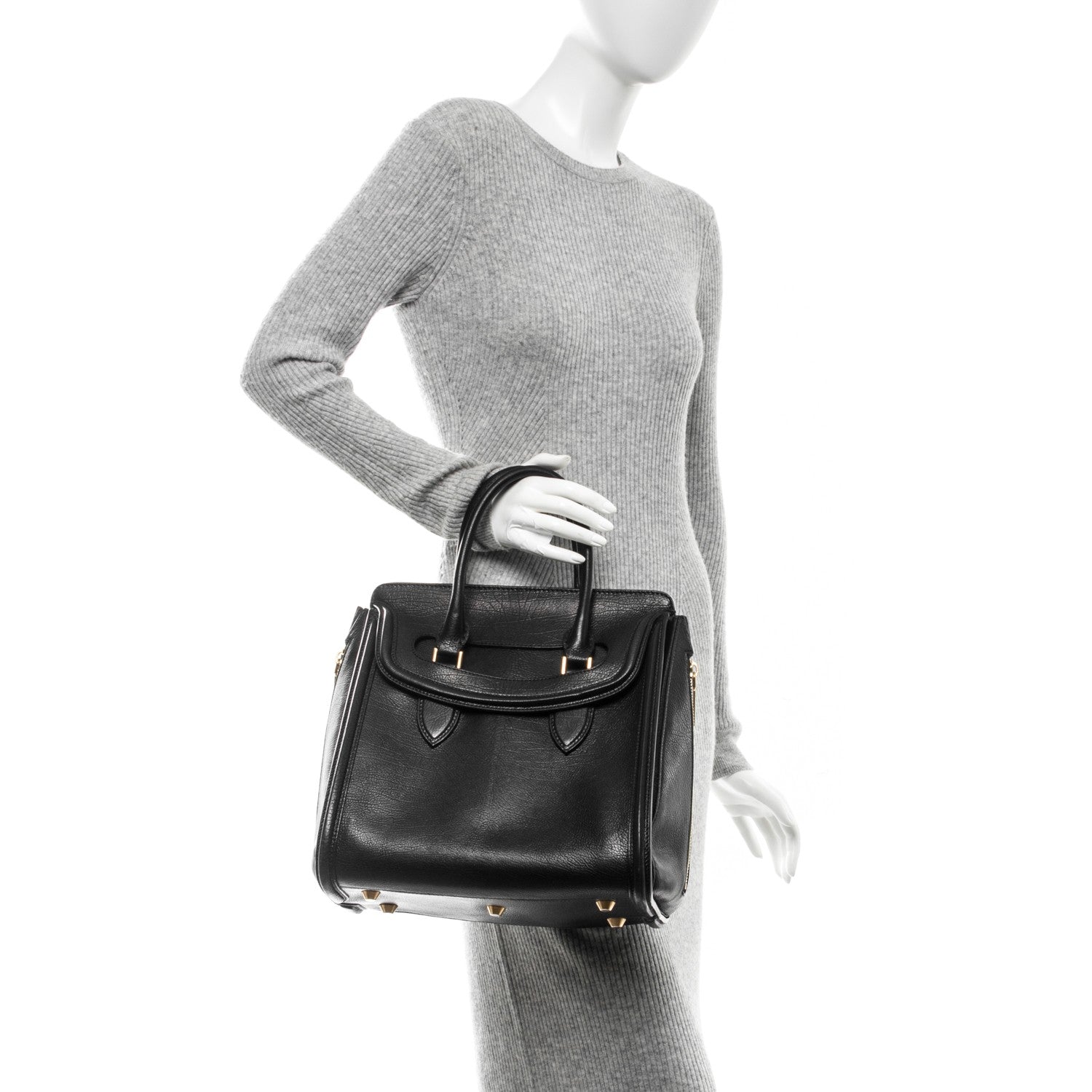 Alexander McQueen Calfskin Large Heroine Black 2 of 13