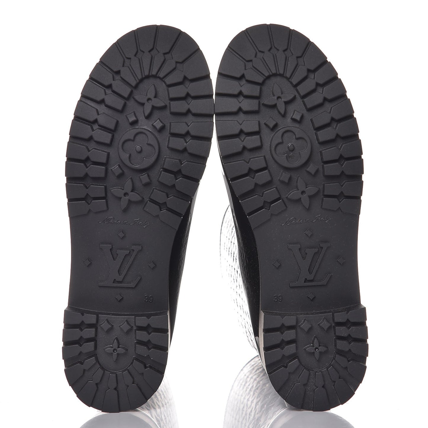 Rubber Embossed Monogram Splash Rain Boots 39 Black