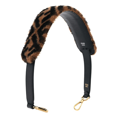 Fendi Shearling Macro FF 1974 Diagonal Strap You Brown 3 of 5
