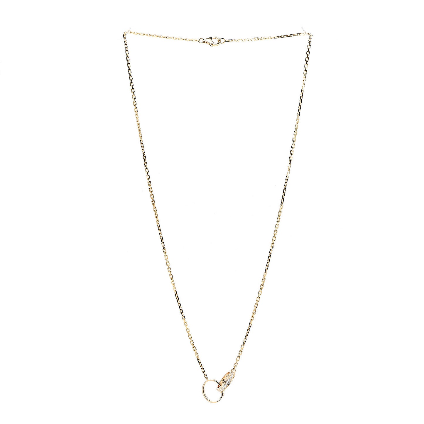 18K Yellow Gold Diamond Interlocking LOVE Necklace