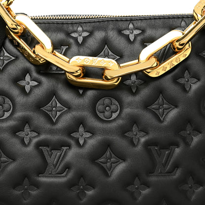 Louis Vuitton Lambskin Embossed Monogram Coussin MM Black 9 of 12