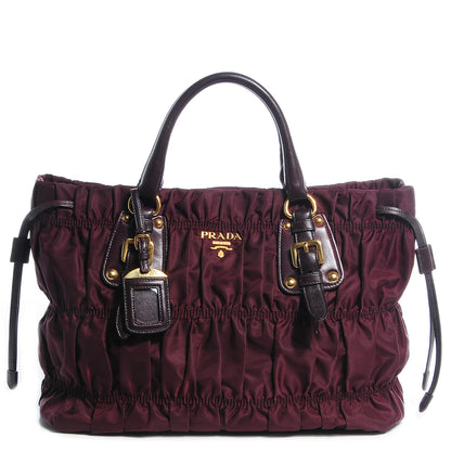 Prada Tessuto Nylon Gaufre Tote Bordeaux 1 of 11