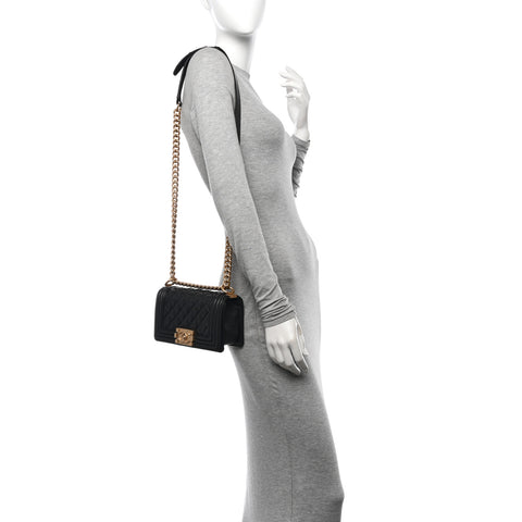 Caviar Quilted Small Boy Flap Black