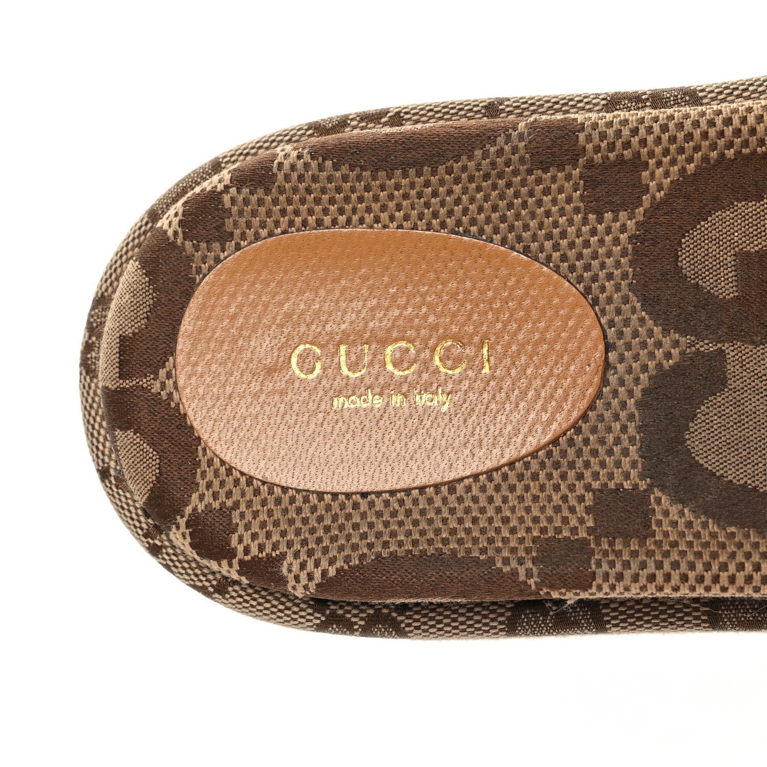 Gucci Monogram Maxi GG Angelina Platform 55mm Slide Sandals 38 Camel Ebony 8 of 9