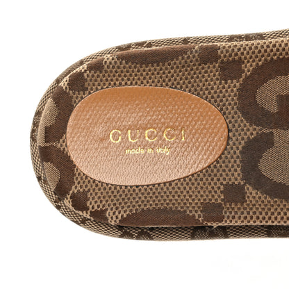 Gucci Monogram Maxi GG Angelina Platform 55mm Slide Sandals 38 Camel Ebony 8 of 9