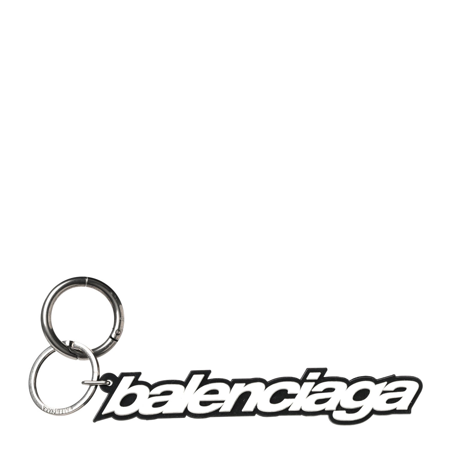 Rubber Logo Keyring White Black