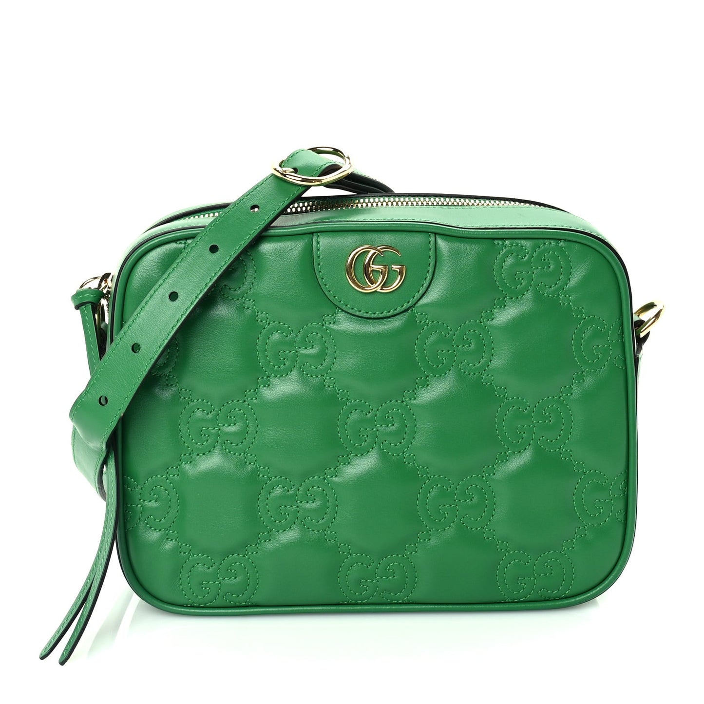 Calfskin GG Matelasse Shoulder Bag Spring Green