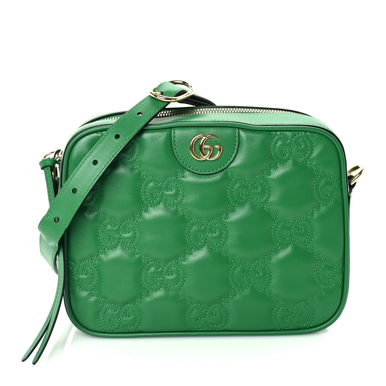 Gucci Calfskin GG Matelasse Shoulder Bag Spring Green 1 of 8