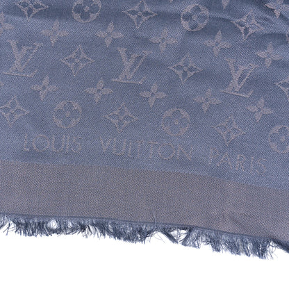 Louis Vuitton Silk Lurex Wool Monogram Shine Shawl Charcoal Grey 2 of 3