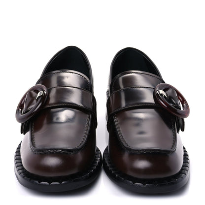 Prada Spazzolato Fume Sienna Loafers 37  Bruciato 2 of 9