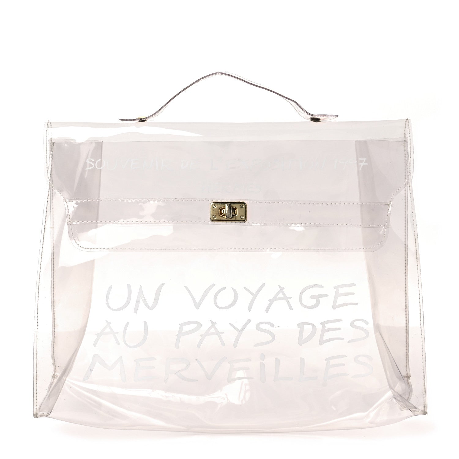 Hermes Vinyl Souvenir De L'Exposition Kelly Transparent 1 of 8