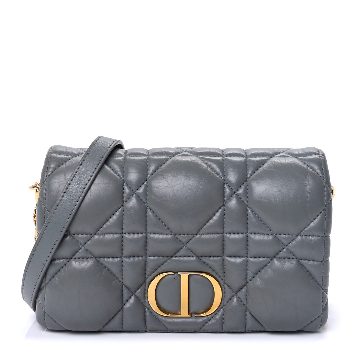Calfskin Macrocannage Mini Caro Bag Grey