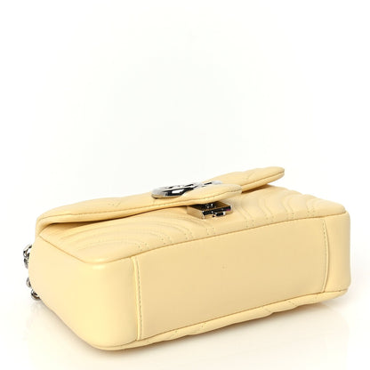 Gucci Lambskin Matelasse Small GG Marmont Shoulder Bag  Yellow 3 of 8