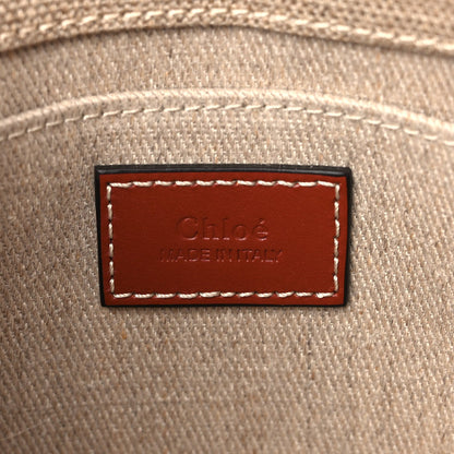 Chloe Cotton Calfskin Mini Woody Ribbon Tote White Brown 5 of 10