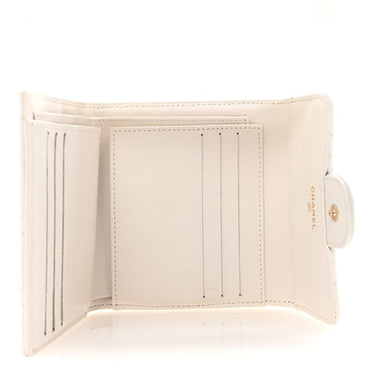 Chanel Caviar Quilted Compact Flap Wallet White 5 of 7