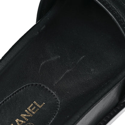 Chanel Lambskin Cha-Nel Mule Sandals 35.5 Black Multicolor 8 of 9
