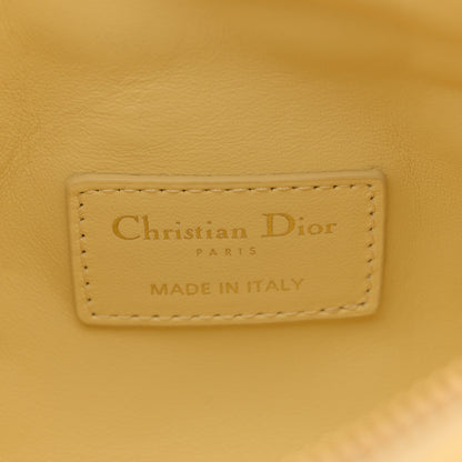 Christian Dior Calfskin Macrocannage Small Diortravel Nomad Pouch Pale Yellow 6 of 11