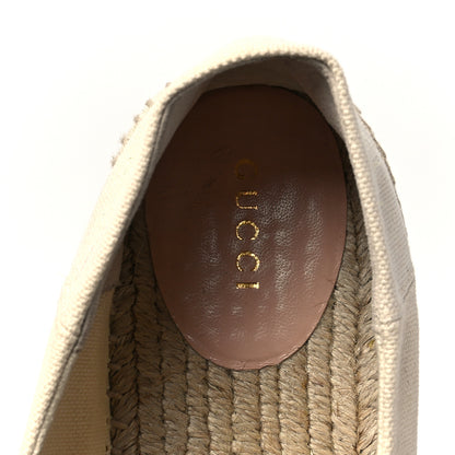 Gucci Canvas Logo Lace-Up Platform Espadrilles 41 Greggio Grege 7 of 8
