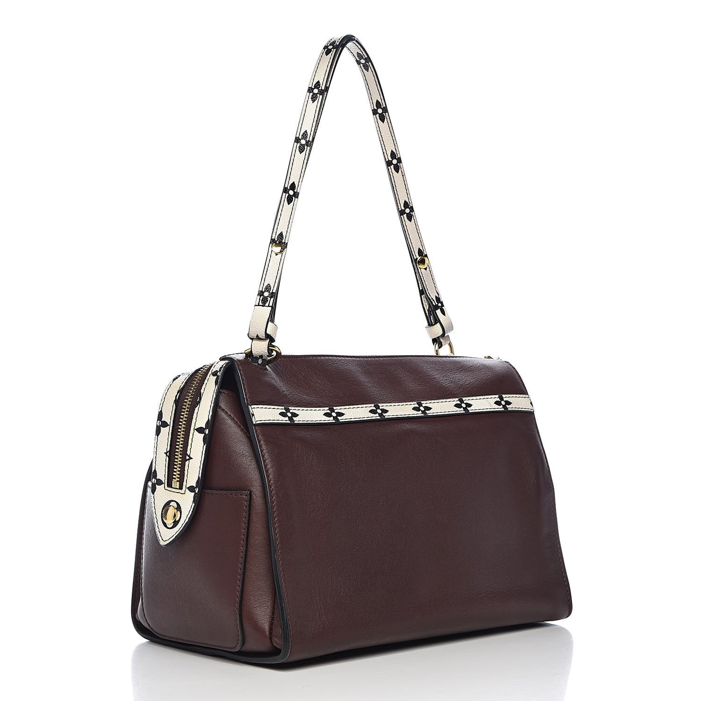 Calfskin Colored Monogram Speedy Amazon MM Chocolat White