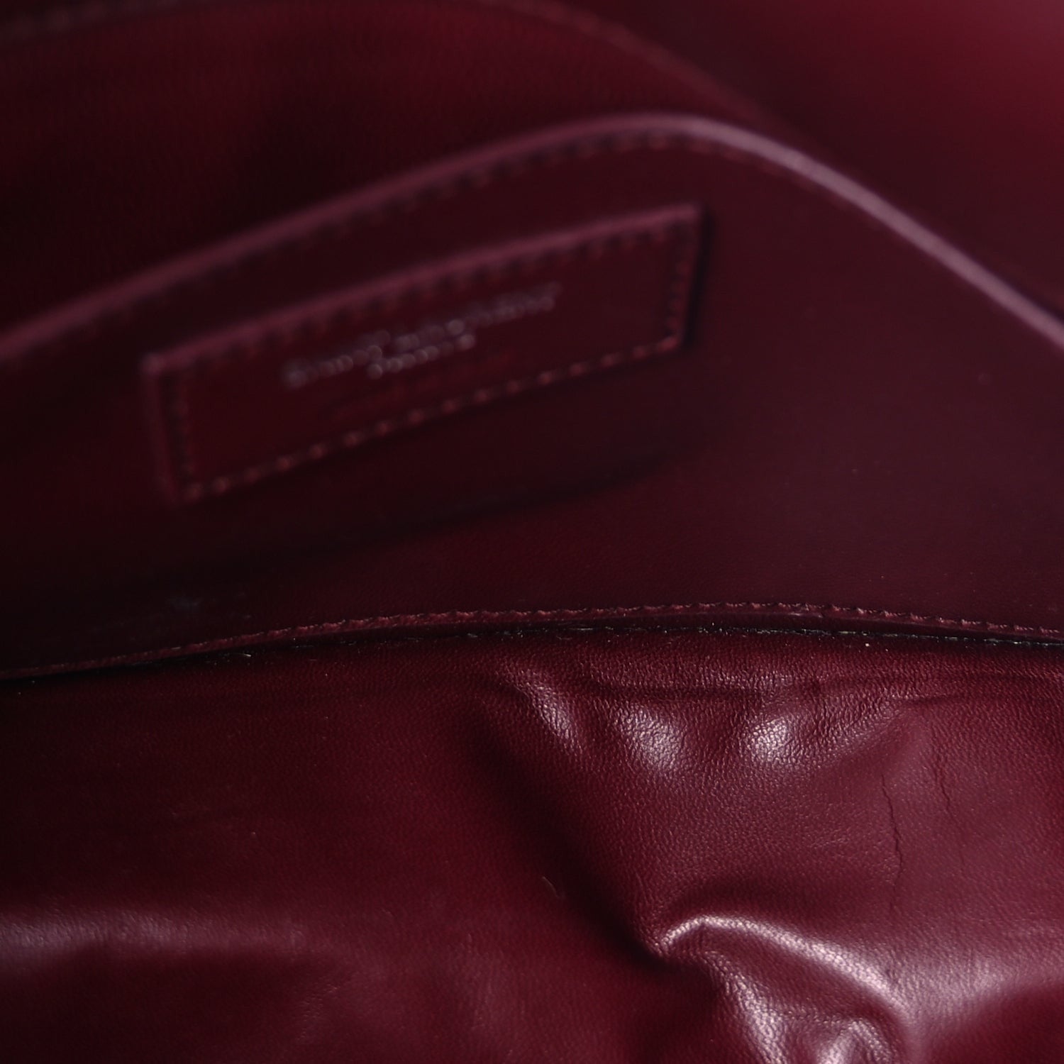 Saint Laurent Snakeskin Medium Classic Monogram Satchel Burgundy 4 of 7
