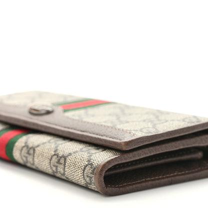 Gucci GG Supreme Monogram Web Ophidia Wallet On Chain Brown 10 of 12