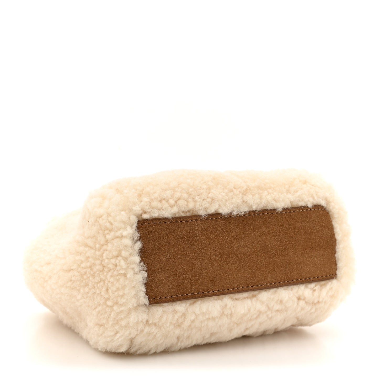 X UGG Suede Shearling Reverse Small Shopping Bag Natural